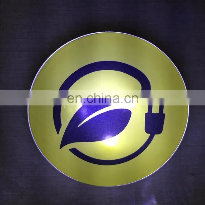 any size logo customized Advertising badge led pin Badge with flashing led light