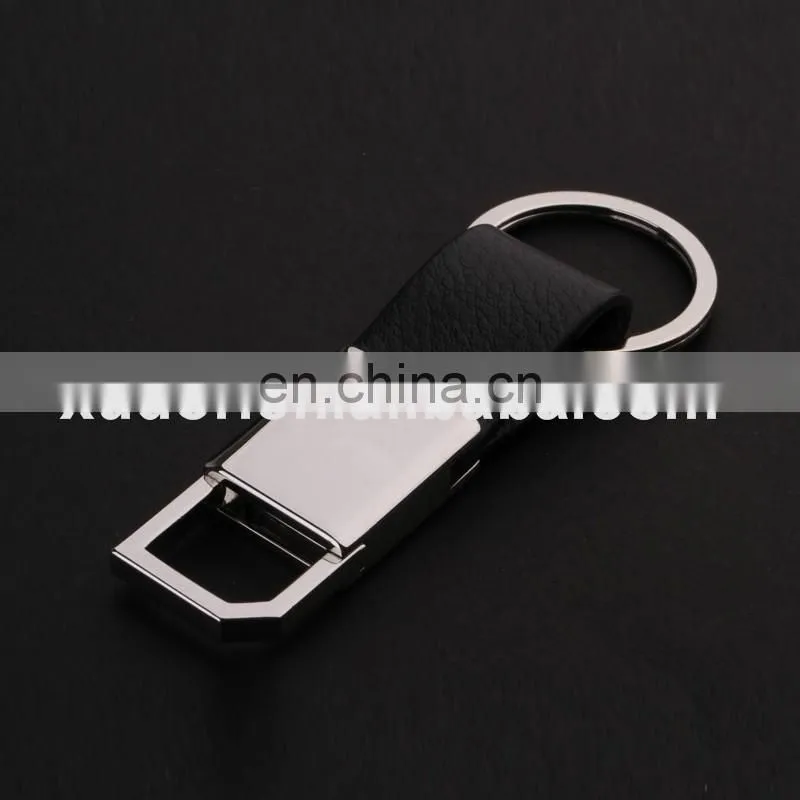 Fashion Car Creative Men Black Genuine Leather Waist Hanging Key Chain Wholesale Or Custom Zinc Alloy Metal Leather