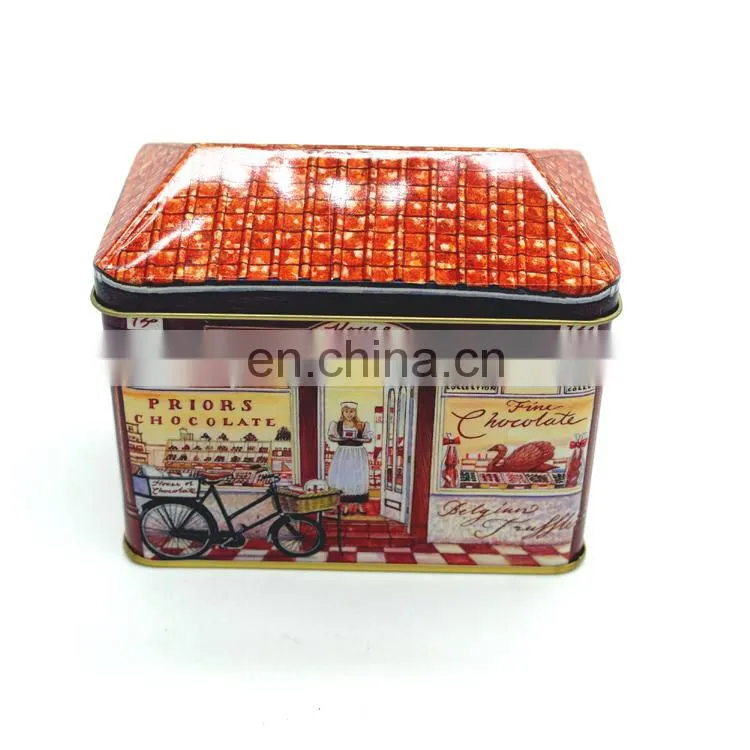 house shaped packing tin box, tin box for packing gift or candy