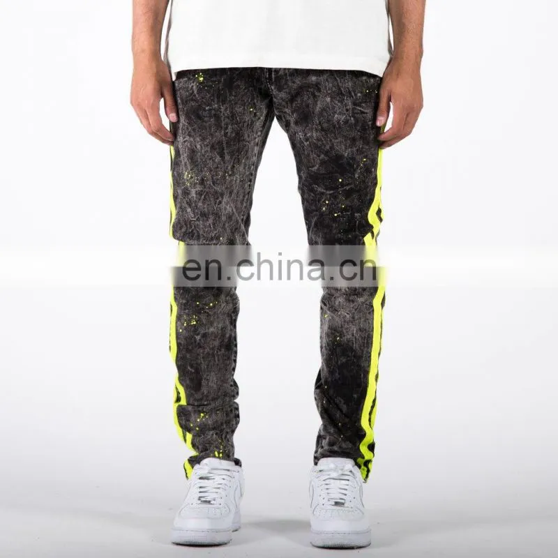 DiZNEW DongGuan Custom Grey Colour Double Side Track Jeans Men