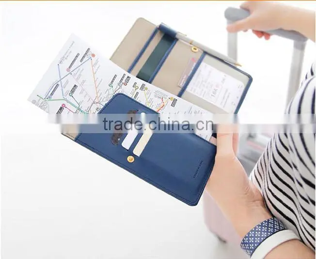 Passport Case, Travel Wallet Blocking Passport Cover Compact Case Holder Wallet,Prevent Degaussing,Classic Long