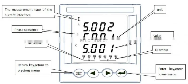 Acrel AMC48-AI/C single phase mini current monitor meter ammeter with modbus rs485