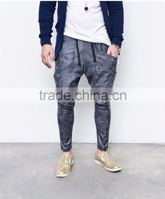 Double Pocket Crack Ankle Baggy Sweatpant Coated Standard Sports