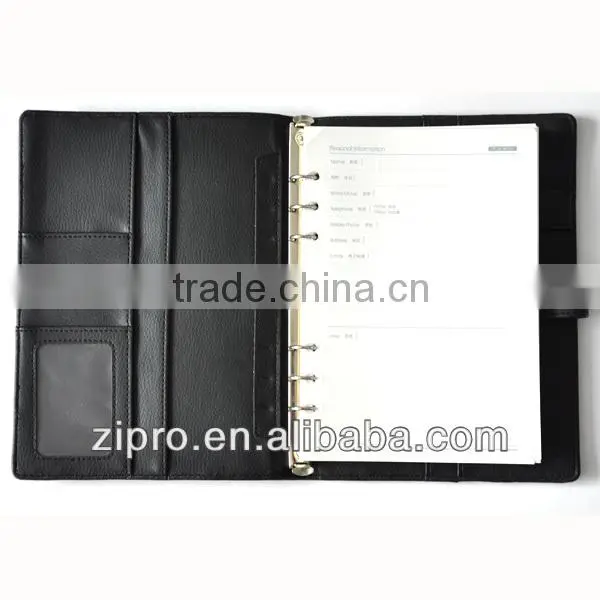 spiral hardcover notebook with pen leather/pu diary notebook