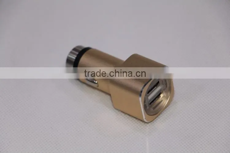 Two interfaced USB car vehicle charger with PVC blister gift box mobile accessories