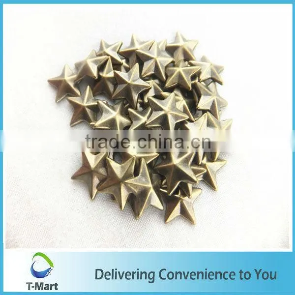 Decorative metal star studs for embellishment
