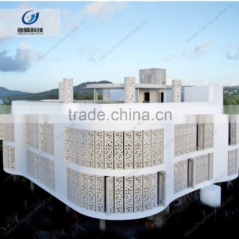 fire retardant 3D relief stone wall art outdoor building wall