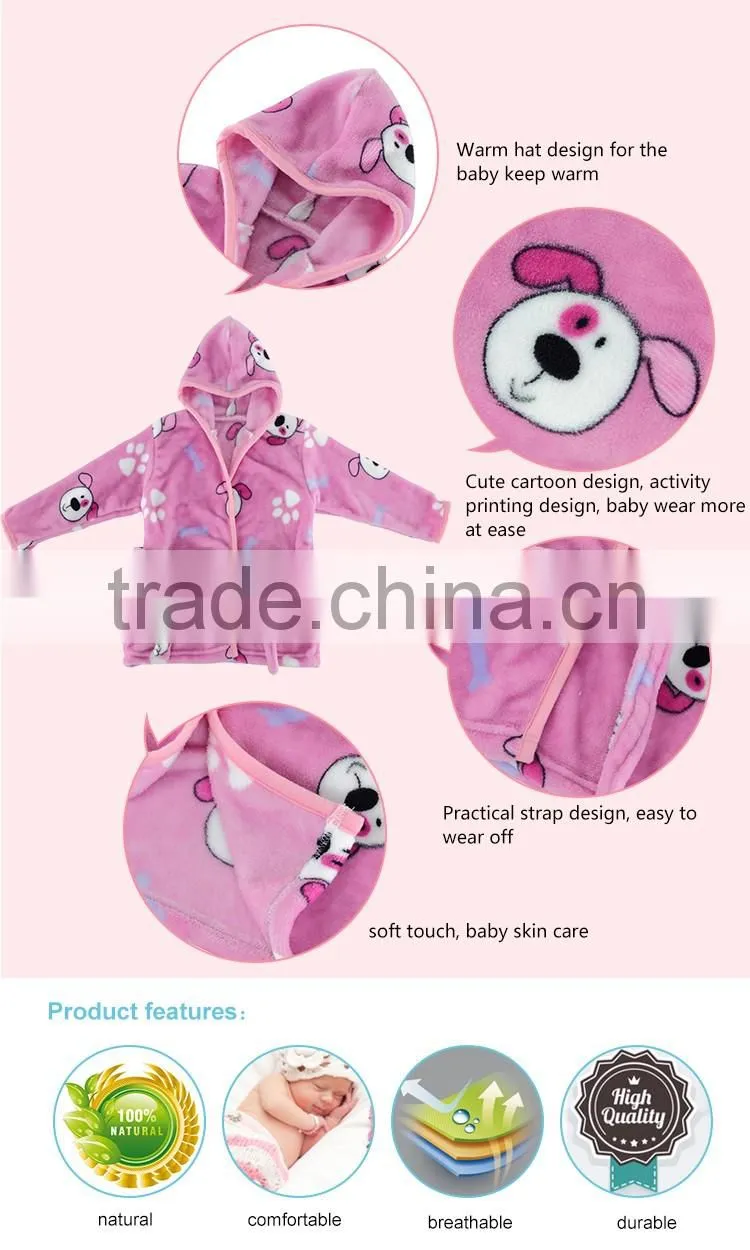 Top quality new arrival cheap girl pink bathrobe