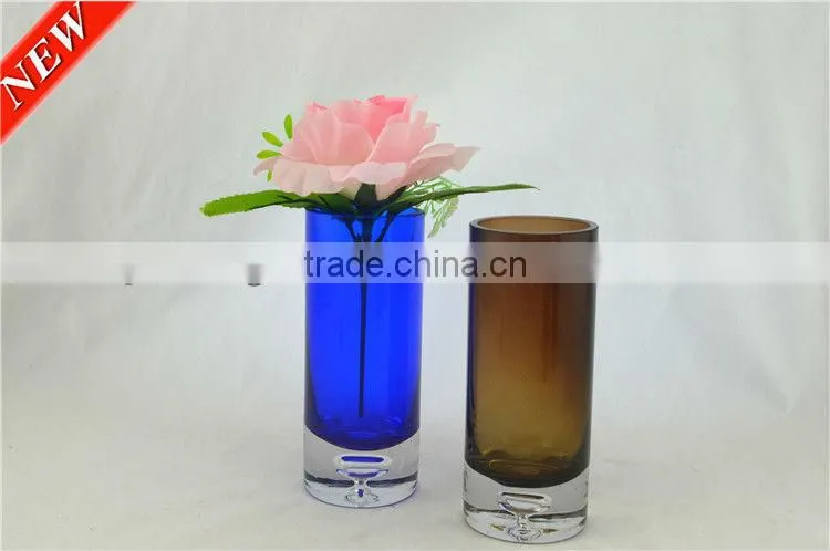flowers made of colored glass vase