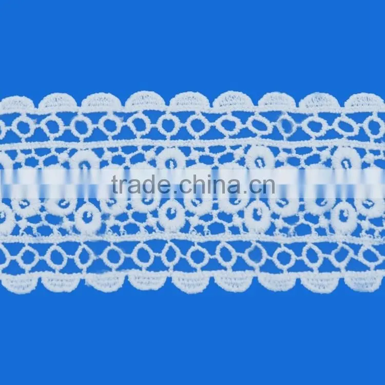 Factory specializing made embroidered cotton lady neck collar design white crochet embroidery neck trim