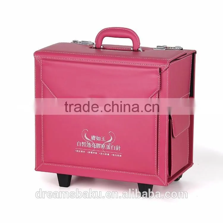 2016 Guangzhou Factory Professional Make Up Cosmetic Beautiful Trolley Case