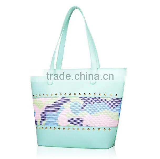 2015 Best Selling Fashion candy color Lady Leather Handbag