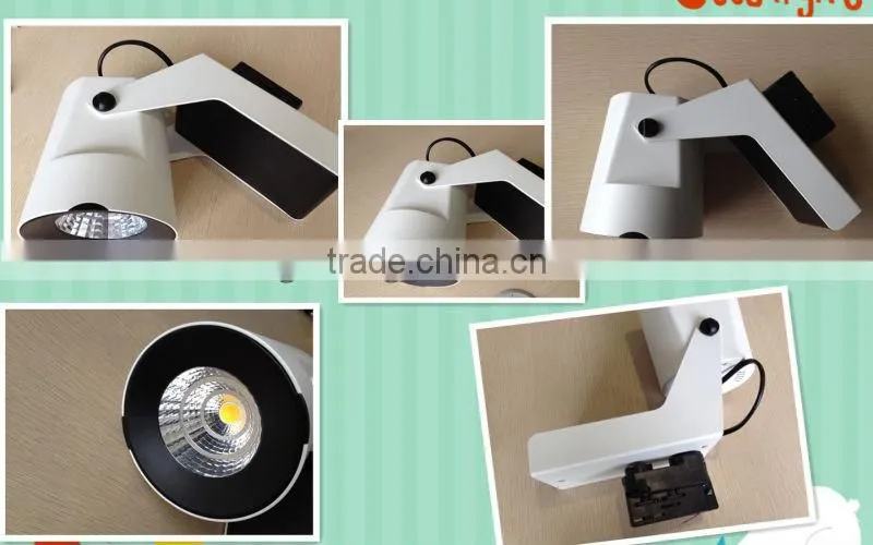 three circuit aluminum COB indoor tilting led track spot lamp