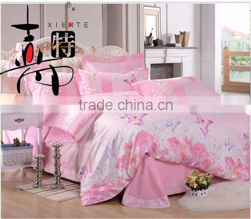 Luxurious satin jacquard wedding/hotel pieces set western style bedding set