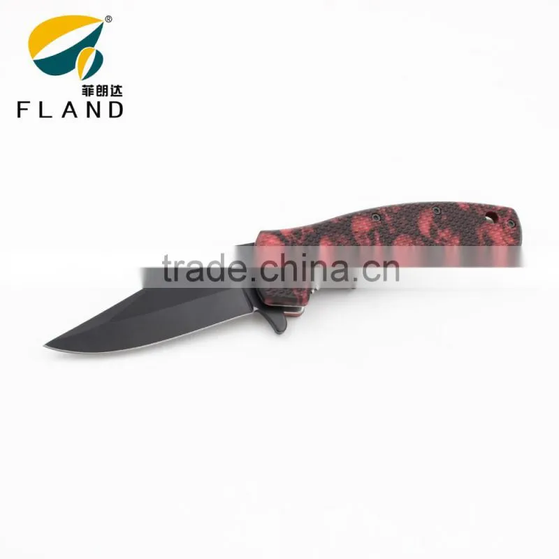 New cool design skull pattern PP handle stainless steel mini pocket knife