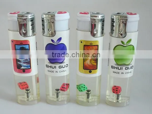 New design windproof gas torch cigarette lighter wholesale cheap refill lighter with dice inside
