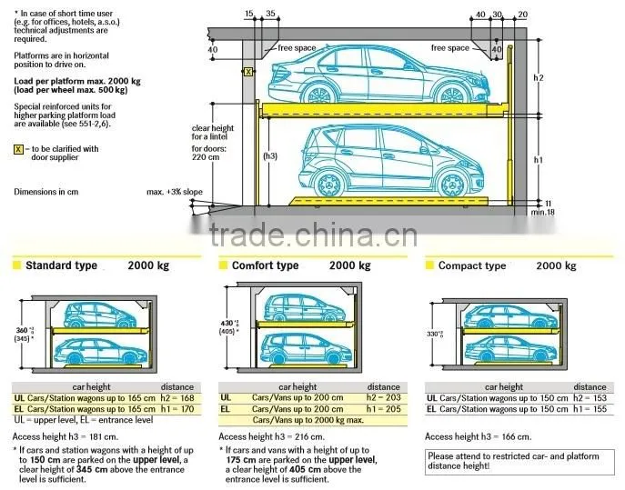 2 level combined parking car lift/double parking car lift
