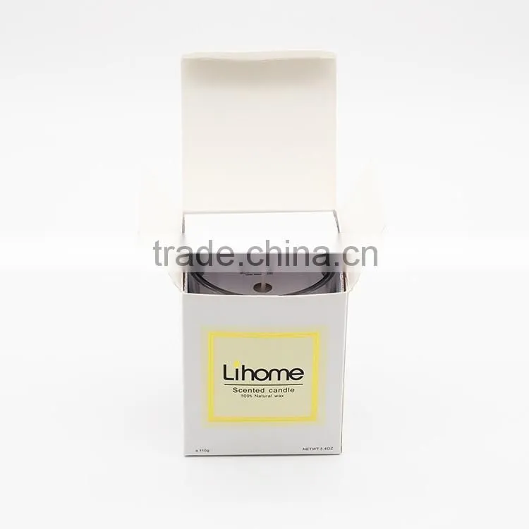 Personalized scented natural soy wax candle in glass jar can custom sticker ,printing logo and packaging box and glass jar size