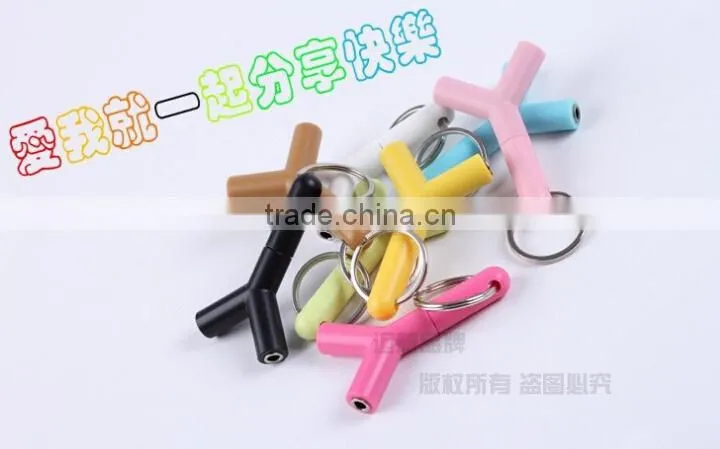 3.5mm 1 Male to 2 Dual Female Earphone Headphones Y Splitter Stereo Audio Cable Adapter Jack for Mp3
