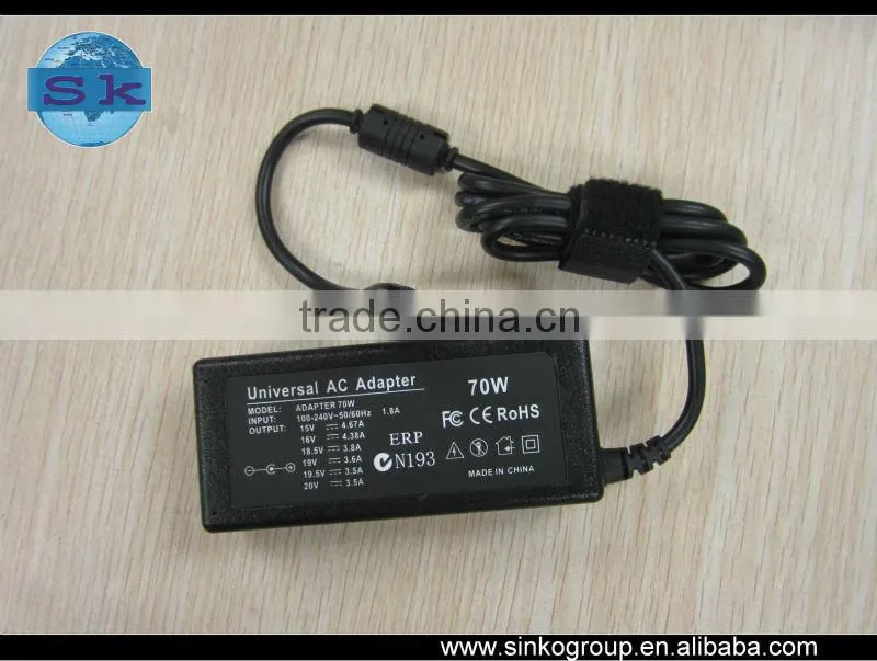 70W automatic universal laptop adapter with 8 tips