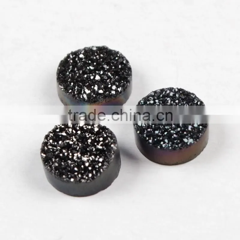 Cheap 10mm Round Purple Mauve Druzy Stones Cabochon Flat Back From Manufacture