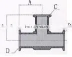 KF50 type vacuum Tee