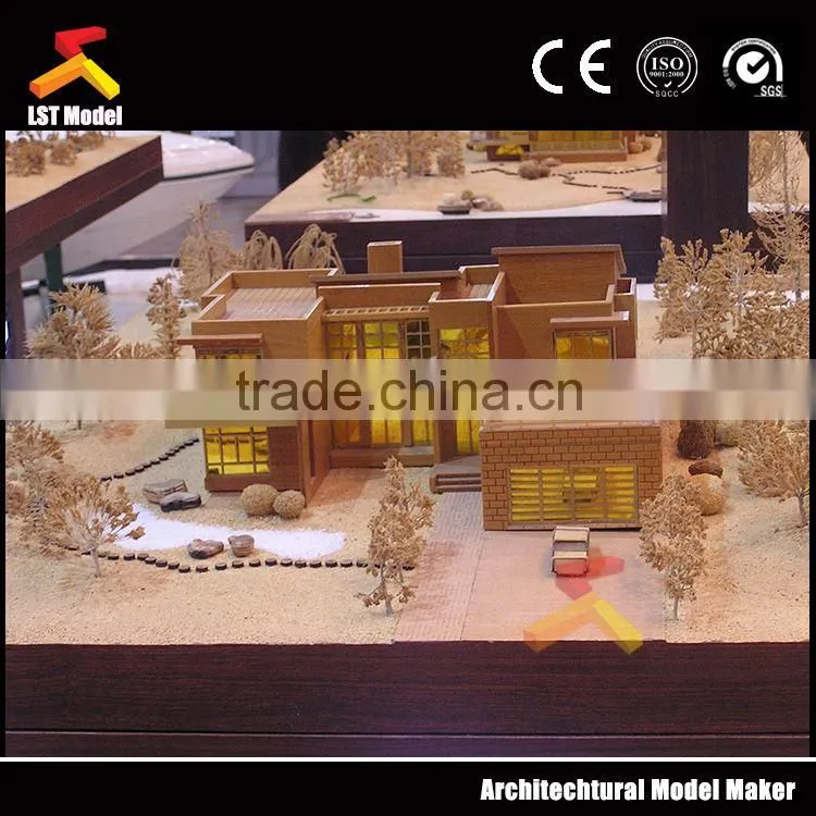 modern house scale models maker with LED lighting