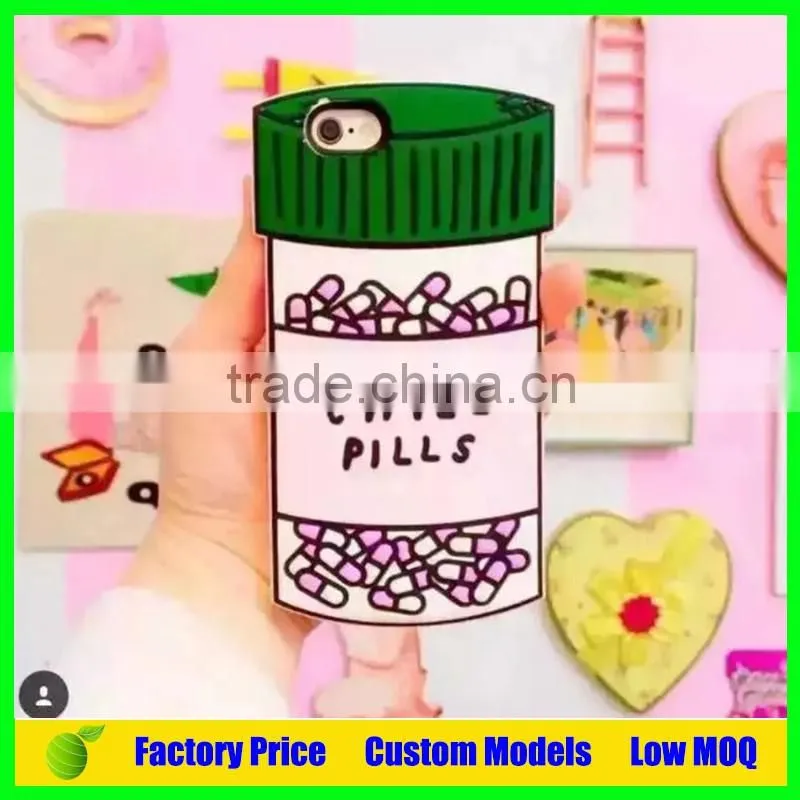Chill pills design Silicone mobile phone case for apple iphone 5 6 6plus price 1.5usd