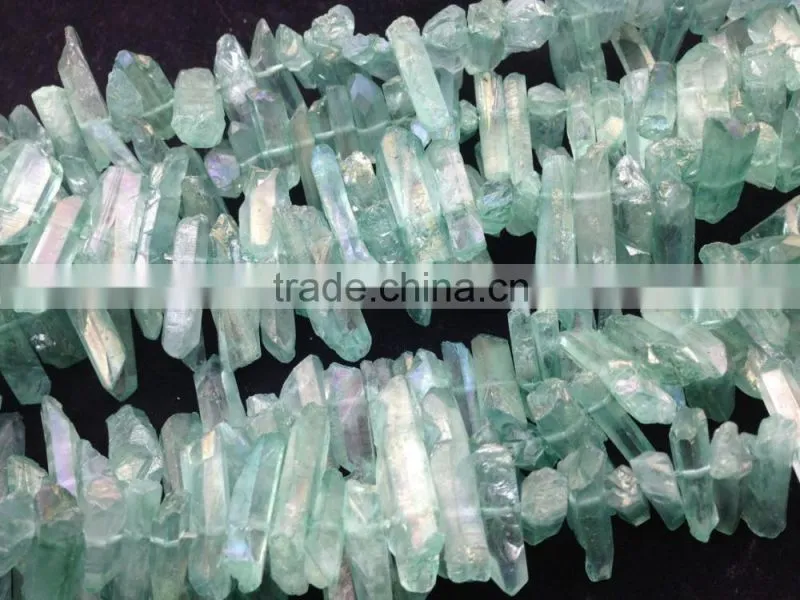 High quality natural citrine color quartz crystal point pendant beads AB quartz