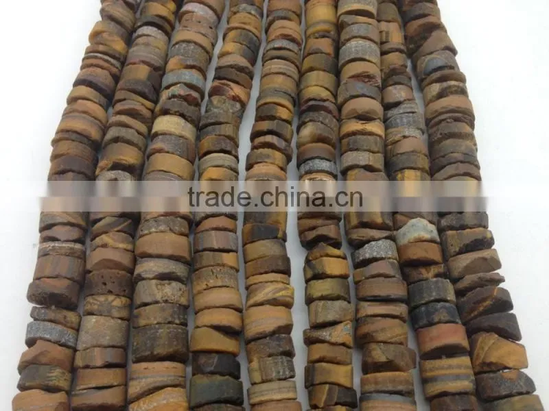 NO PS!!Factory Price Natural Stone Coins Rough Yellow Tiger Eye Stone Loose Beads