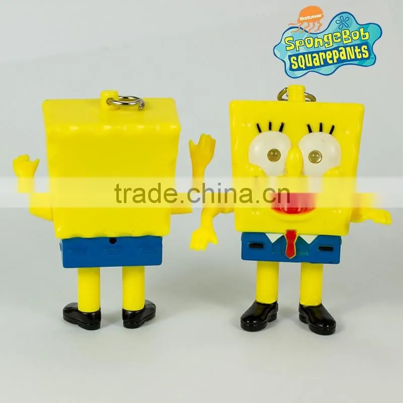 Cheap Movie Cartoon Character LED light flash keychain with sound
