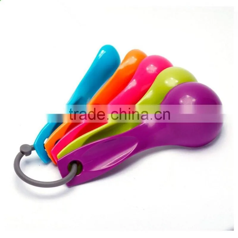 5 Piece with Carved Measure Color Spoon Plastic Kitchen Baking Tools
