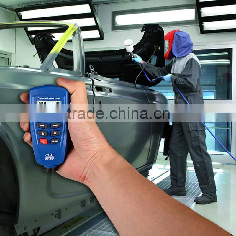 CEM DT-156 Paint Coating Thickness Gauge Meter Auto F/NF Probe 1250um V-groove