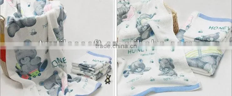 Pure cotton honey bear printed towel towel set