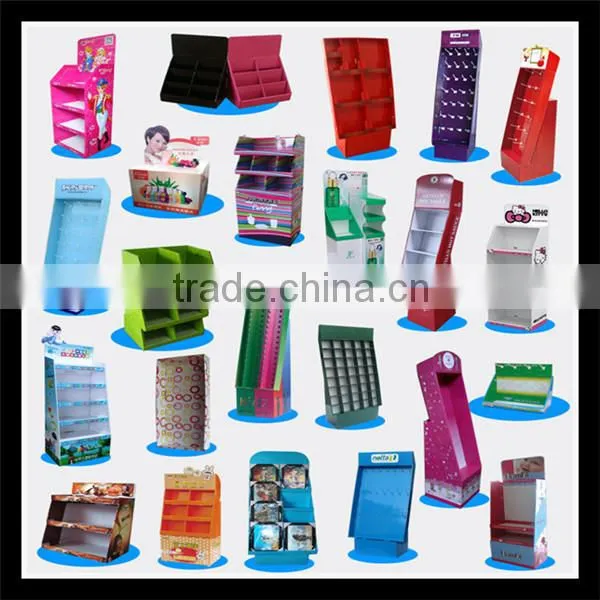 Retail store portable corrugated cardboard floor display stand / boxes for cd, dvd product
