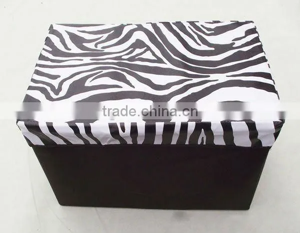 Multi-function Rectangle Folded Leahter Storage Box Stool