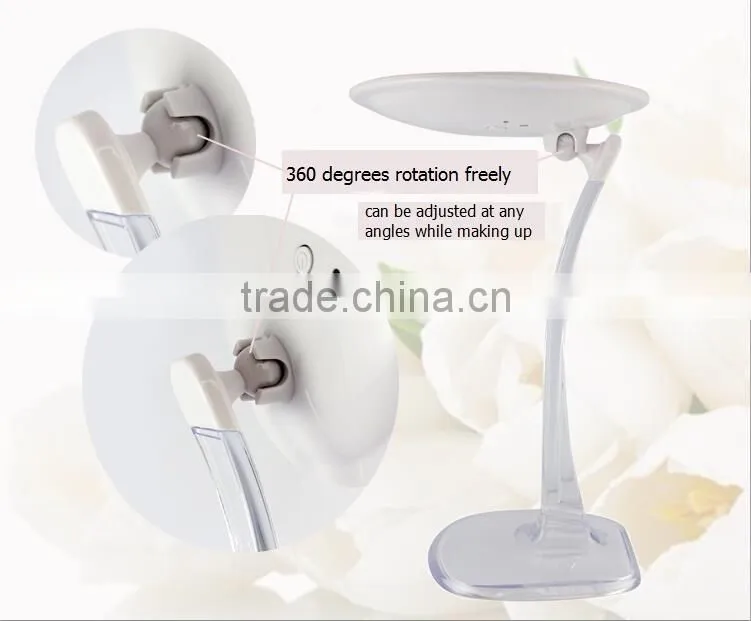 USB rechargable desktop led makeup mirror 7x/10x magnifying