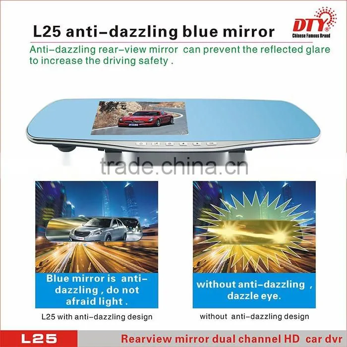 mirror car camera recorder 4.3 inch lcd car dvr ,hd car rearview mirror, L25