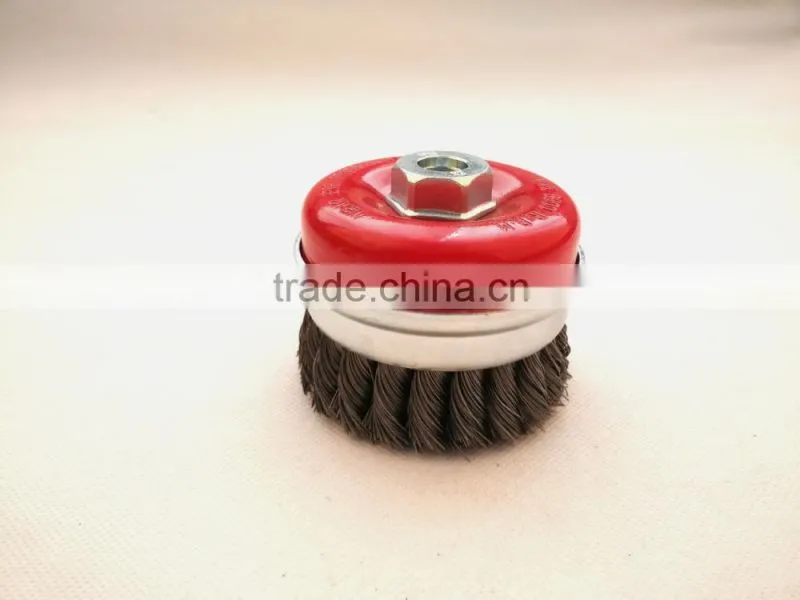 knotted cup brushes with bridle, diameter 90mm or 3 1/2"