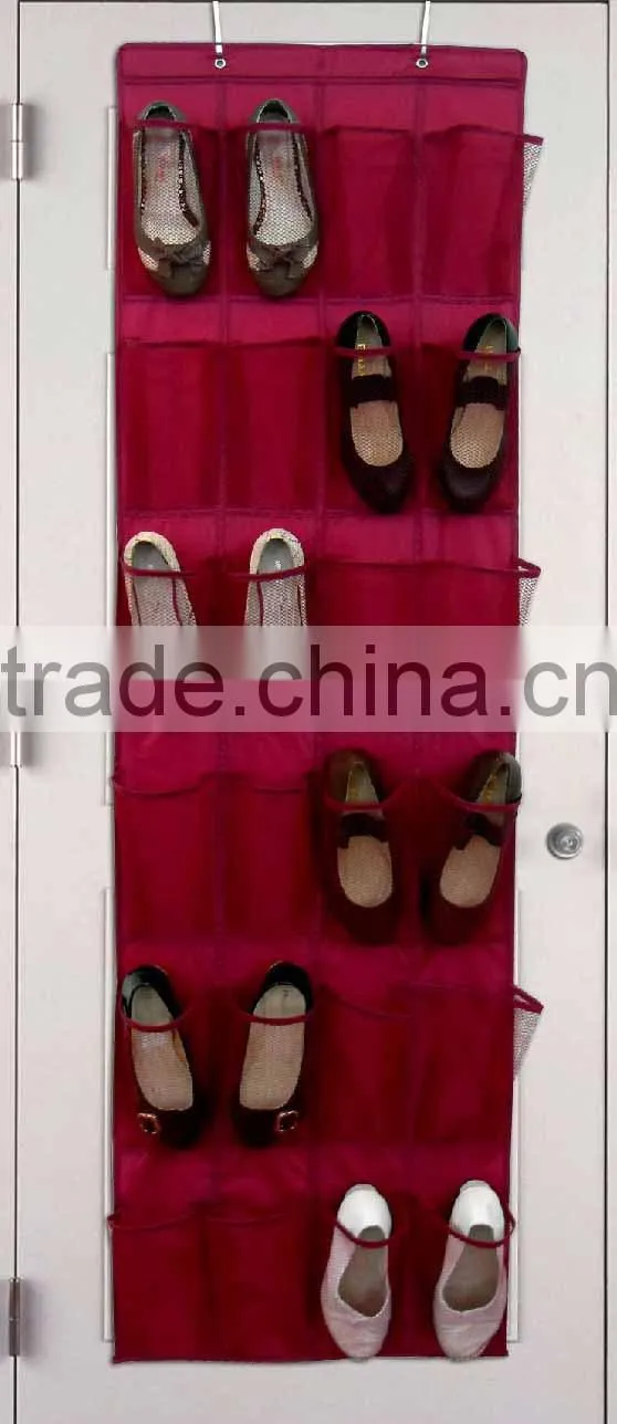 shoe rack closet organizer with 24 compartments,hanging storage bag ,hanging toy storage bag