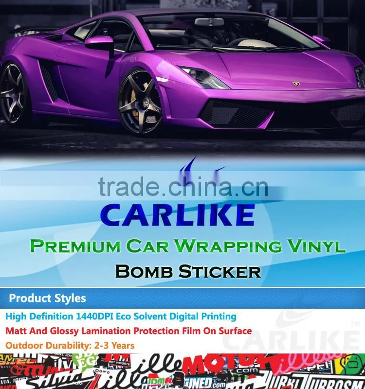 HD-110 CARLIKE Air Bubble Free Color Printing Beautiful Car Sticker Bomb