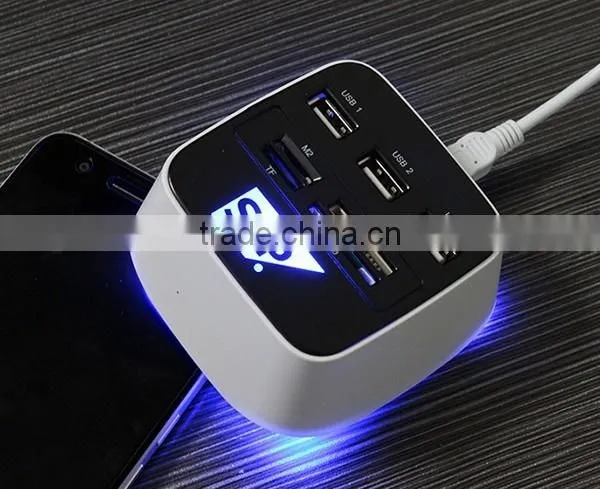 led light up logo usb card readers combo gift items