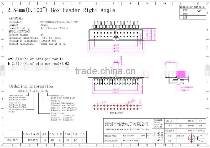 10 pin connector alibaba in China,Add Housing Angle Box Header