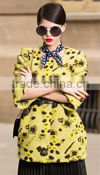 Jacquard knitted wool fabric
