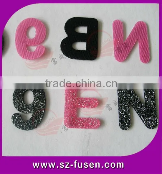 colorful magic hook and loop letters