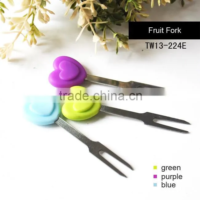 FDA standard heart shape stainless steel cocktail forks