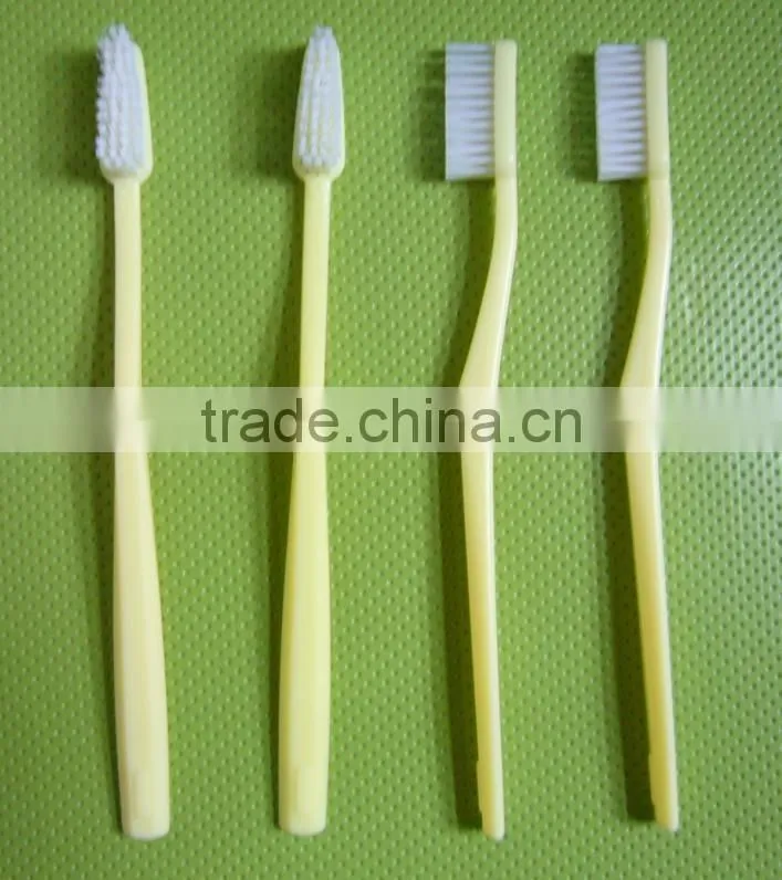 hotel hot sale disposable hotel toothbrush yellow toothbrush