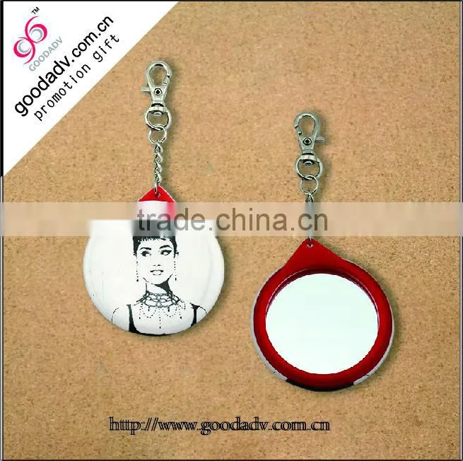 wholesale high quality small hand held mirrors 2014 Best seller newest keychain mirror