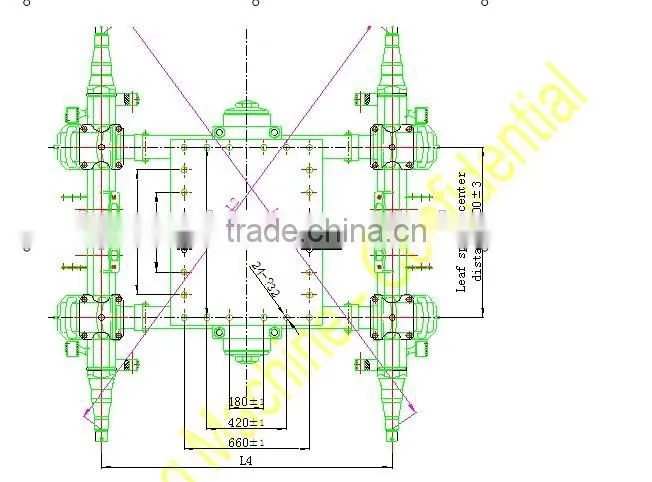 HJ BPW type trailer spare parts bogie low bed bogie suspension
