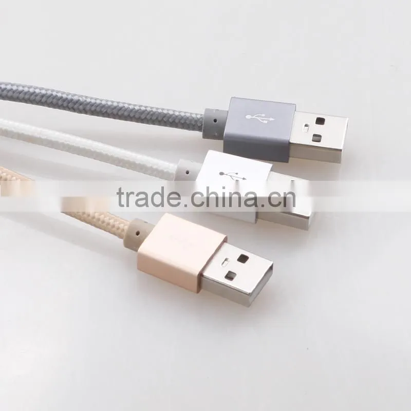 1m MFi certified Nylon Braided 2 in 1 charger cable